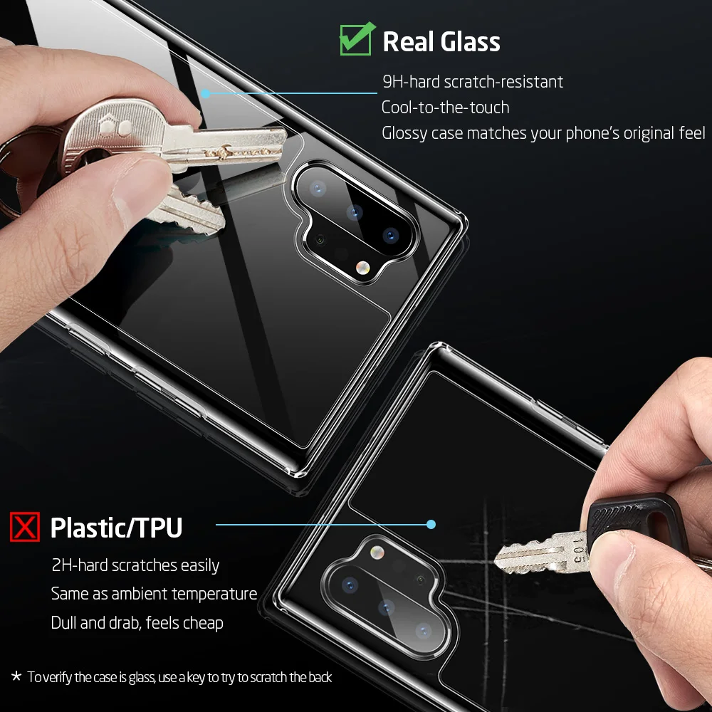 ESR Tempered Glass Case for Samsung Galaxy S20 Plus S20 Ultra Note 10 Plus Cover Bumper Case For Samsung Note 10 Note 10 Plus 5G