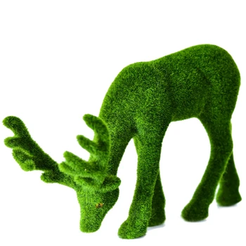 

Artificial Plant Simulation Animal Moss Green Plant False Moss Stag Deer Garden Interior Decoration Fake Plant Potted