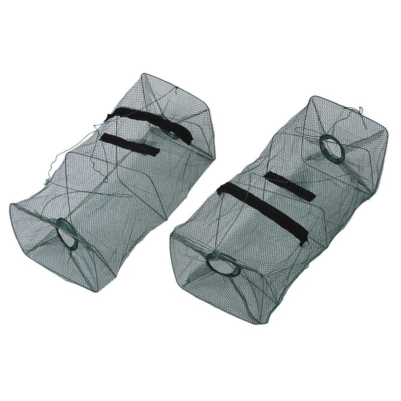 

2 Pcs 19.7" Height Nylon Shrimp Crawfish Mesh Net Army Green