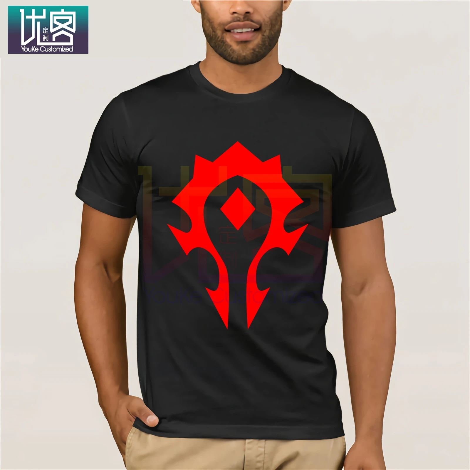 World Of Warcraft T-shirt Orda Logo Symbool Amazing Short Sleeve Unique Clothes Popular T-Shirt Crewneck 100% Cotton Tees | Мужская