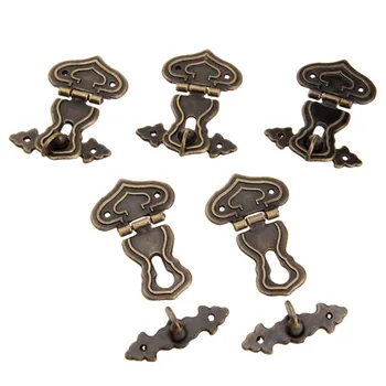 

5Pcs 63x47mm Vintage Antique Brass Hasps Decorative Jewelry Gift Wooden Box Hasp Retro Suitcase Latch Hook With Screws Hardware