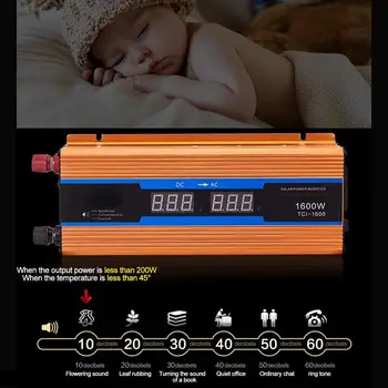

Dual Display Car Power Inverter Converter Charger Adapter Modified Sine Wave 1600W