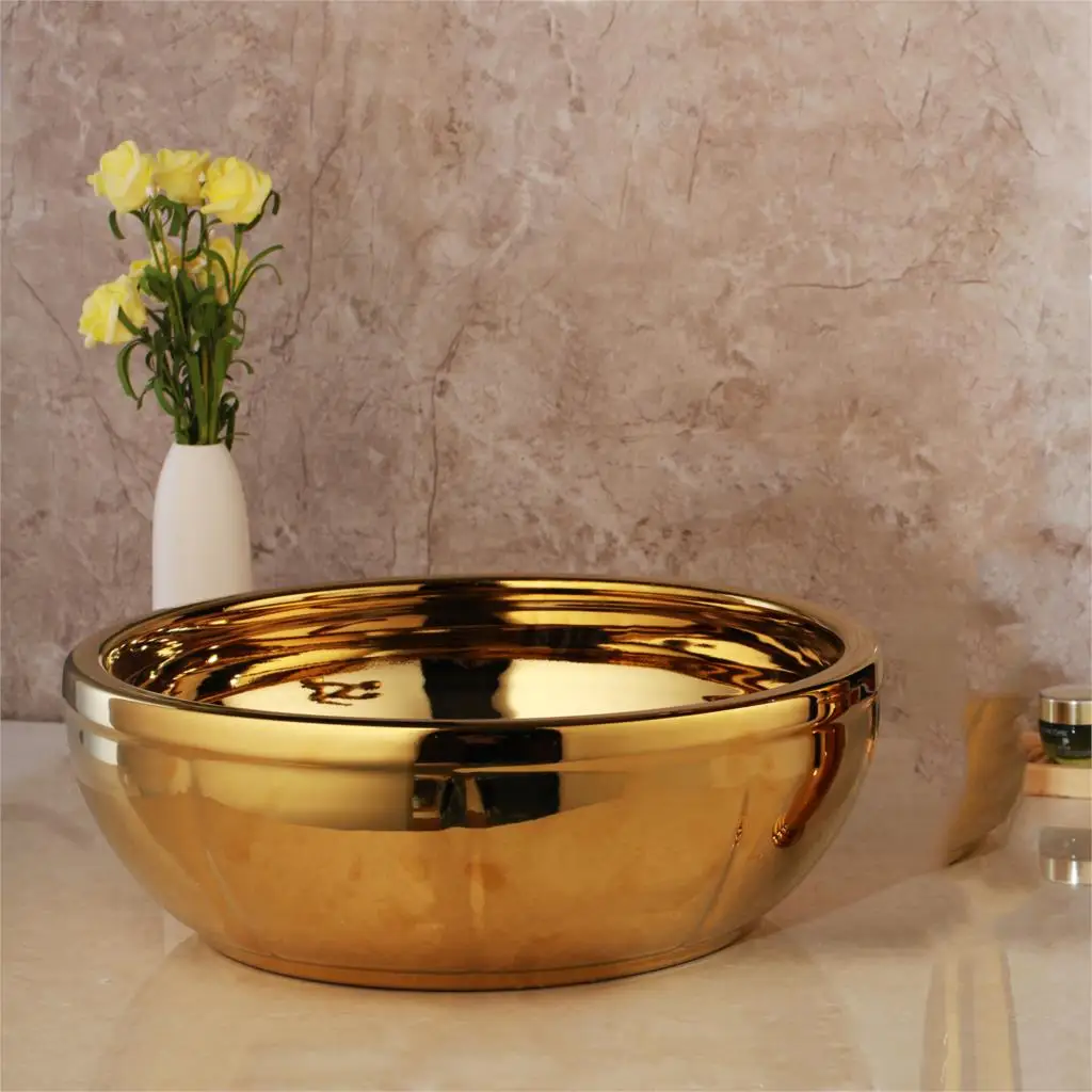 Torayvino, ванная комната, Твердый латунный кран для раковины, набор, золотой роскошный керамический кран для туалета, умывальник, раковина, ванна, комбинированный смеситель, слив - Цвет: Only Basin  04
