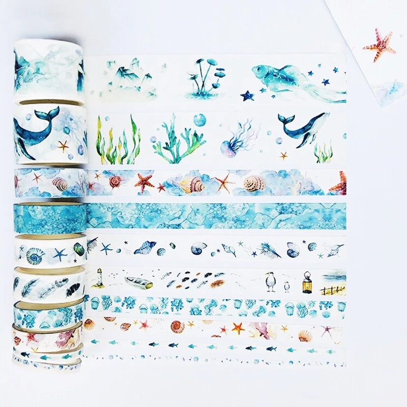 10 Rolls /Box Fairy Uder Sea World Washi Masking Tape Album Scrapbooking Decoration