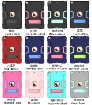 

For Apple IPad2 IPad3 IPad4 Kids Safe Armor Shockproof Heavy Duty Silicon+PC Stand Back Case Cover For Ipad 2 3 4 Tablet PC Capa