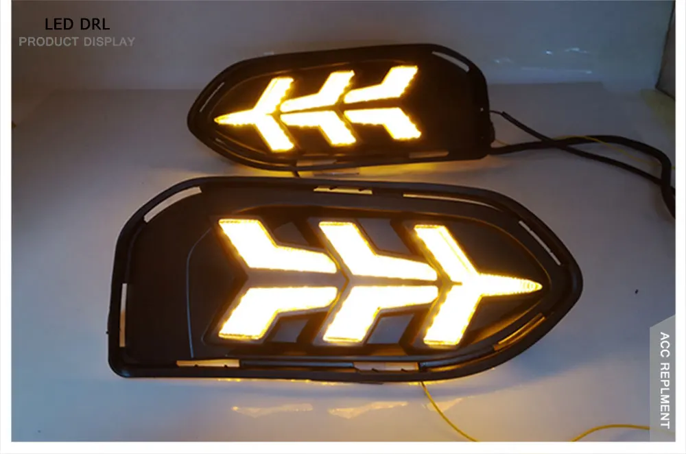 Светодиодный дневные ходовые огни для Honda Fit- высокая яркость светодиодный DRL направляющий светодиодный противотуманный светильник с поворотным сигналом светильник