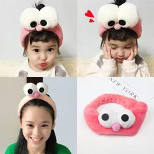Милые повязки для волос в Корейском стиле с большими глазами, плюшевые повязки для волос с большими ободками, женские повязки на голову, головной убор из Южной Кореи