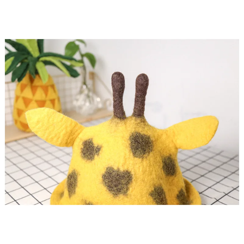 Nepal handmade wool felt giraffe hat cute plush velvet female temperament personality female hat