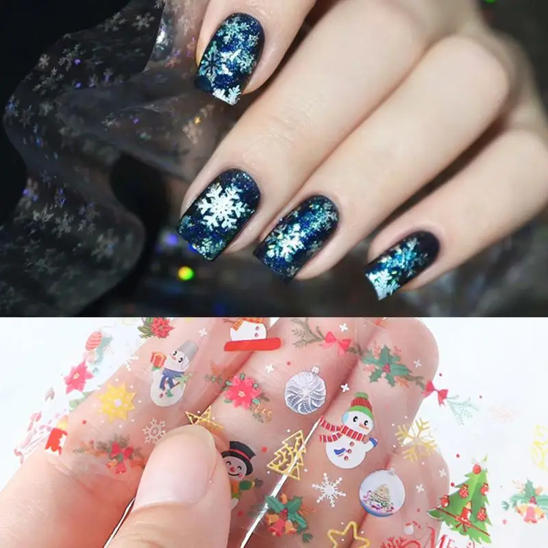 10 шт./упак. Nail Art наклейки для ногтей, водные наклейки в виде снеговика; Рождественский костюм с водяным знаком горлышко в форме исскуство ногати наклейки, белая мраморная мозаика