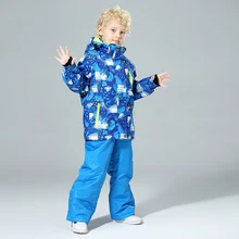 Новые детские лыжные костюмы водонепроницаемые супер теплые зимние сноубордические куртки лыжный и сноубордический костюм зимняя куртка для мальчиков