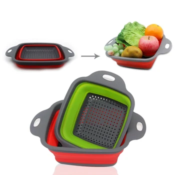 

Fruit Vegetable Washing Kitchen Accessories Foldable Filter Cleaning Colander Strainer for Kitchen Gadgets Cooking Tools Things