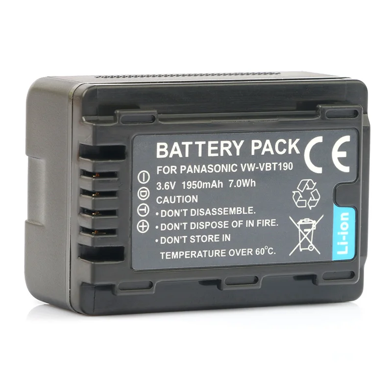 LANFULANG VW-VBT190 VW-VBY100 Батарея для цифрового фотоаппарата Panasonic HC-V270 HC-V360 HC-V380 HC-V480 HC-V510 HC-V520 HC-V530 HC-V550 Зарядное устройство - Цвет: 1PC Battery