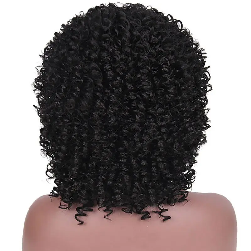 JOY&BEAUTY черный цвет Курчавые Кудрявые Парики 35 см синтетический термостойкий парик для черных женщин