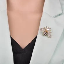 Стерео сплав Жемчуг Полный кристаллов насекомое брошь в форме пчелы Женская Брошь Аксессуары для корсажа