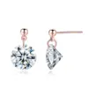 Double Salon Simple OL Style Cubique Zircon Boucles D'oreilles Pour Les Femmes Or Rose Couleur De Mode CZ Bijoux De Mariage En Gros DFE153 ► Photo 1/6