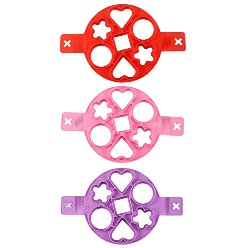 

1Pcs Pancake Maker Nonstick Silicone Pancake Mold 7 Holes Square Round Heart Flower Egg Frying Form Flip Cooker For Pancakes