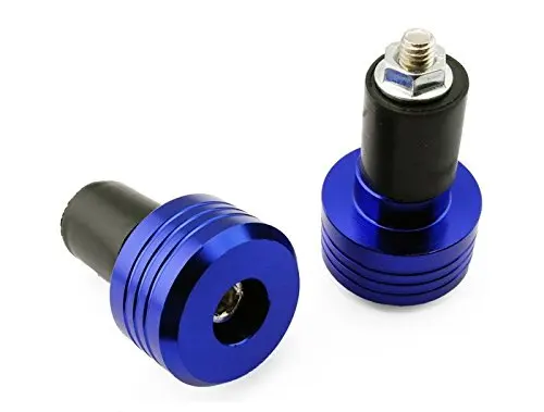 2pc Motorcycle Handlebar Aluminum 22MM Grips Bar End Cap Plug Slider Blue