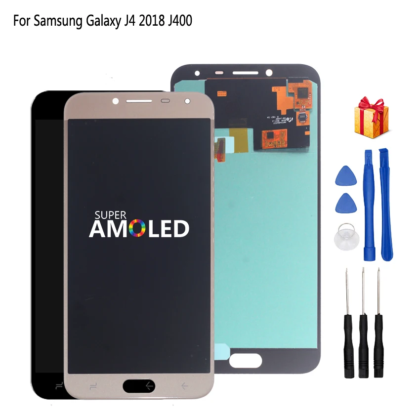 AMOLED ЖК-дисплей для samsung Galaxy J4 экранный дисплей кодирующий преобразователь сенсорного экрана в сборе запасные части J400 J400F Бесплатные инструменты