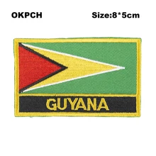 Гайана квадратной формы флаг железа на патчи орзен вышивка патч пользовательские наклейки PT0071-R