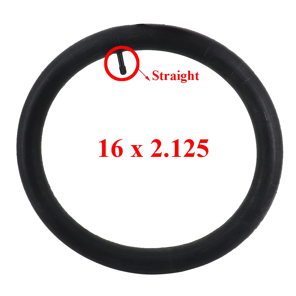 16x2.125 Straight Valve Inner Tube Camera for 16 Inch Unicycle 16*2.125 Inner Tube Parallel Nozzle High Quality Butyl Rubber tyre inner tube