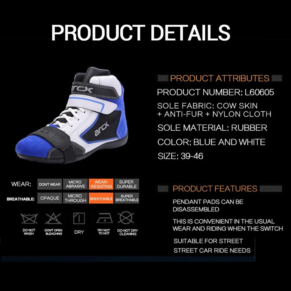 Мужские мотоциклетные ботинки ARCX из натуральной коровьей кожи|Мотоциклетные