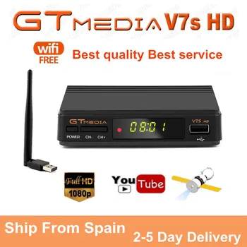 

Hot sale DVB-S2 Gtmedia v7s HD Satellite TV Receiver Powered by Freesat V7 With USB WIFI H.265 TV decoder No app included