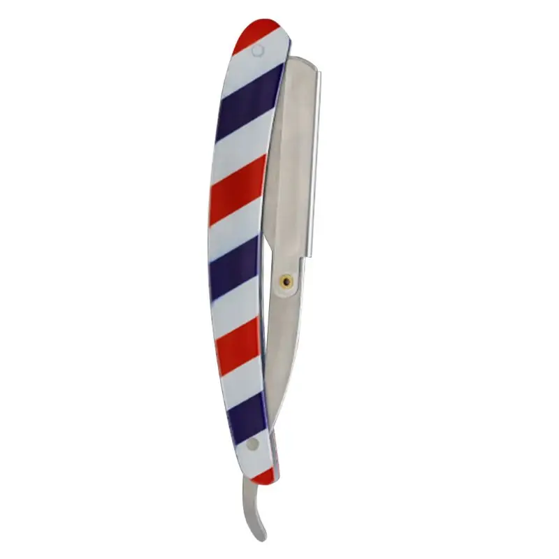 Men Shaving Barber Tools Hair Razor Blade Tricolor Stripes Folding Knife Safety | Красота и здоровье