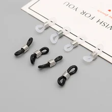100 pièces de lunettes à crochet d'oreille, chaîne de retenue de lunettes, extrémités de corde, support de cordon, sangle de retenue, connecteur de boucle d'extrémité 