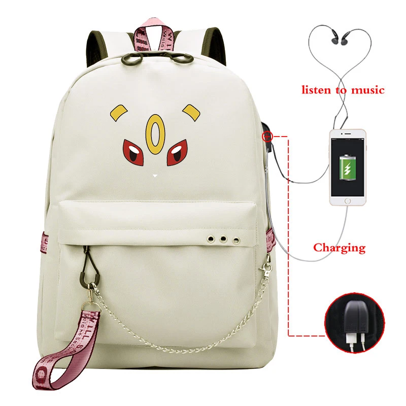 27 Mochila Pokemon Mewtwo Arcanine Cute Backpack for Women School Bags for Teenage Girls Usb Charge Laptop Backpack Travel Backpack - Цвет: 27