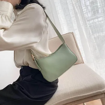 

2020 Small Handbag Ladies Fashion Purse PU Leather Women Handbags Solid Color Elegant Female Retro Shoulder Totes Bags