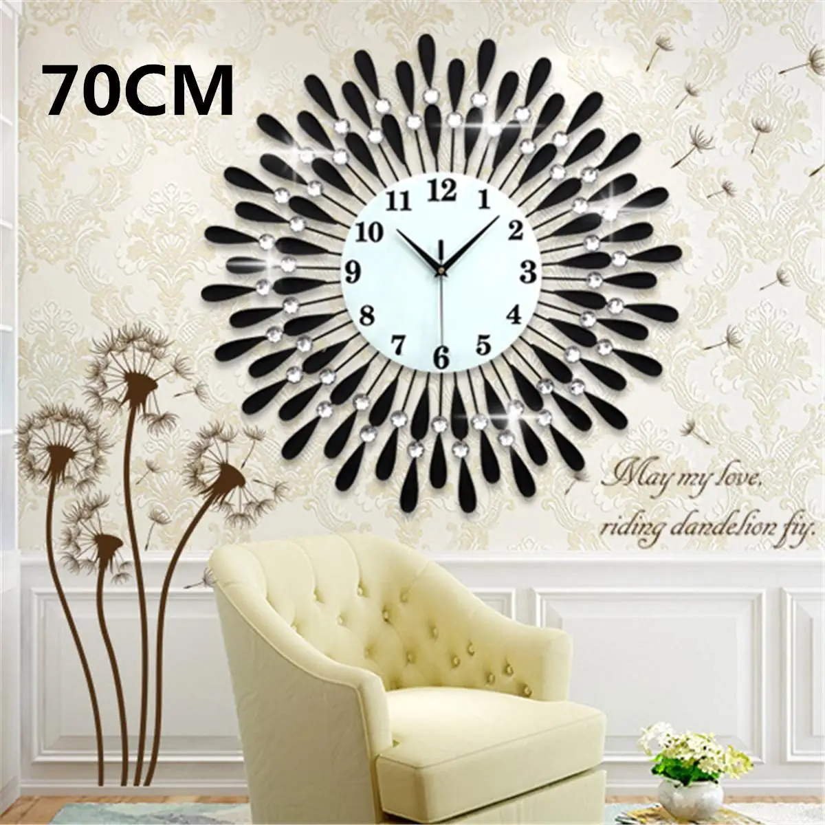 Marco Polo Voorbijgaand eindeloos 70Cm Grote Kristallen Sunburst Metalen Wandklok Originele Vintage Metalen  Woondecoratie Klok|Wandklokken| - AliExpress