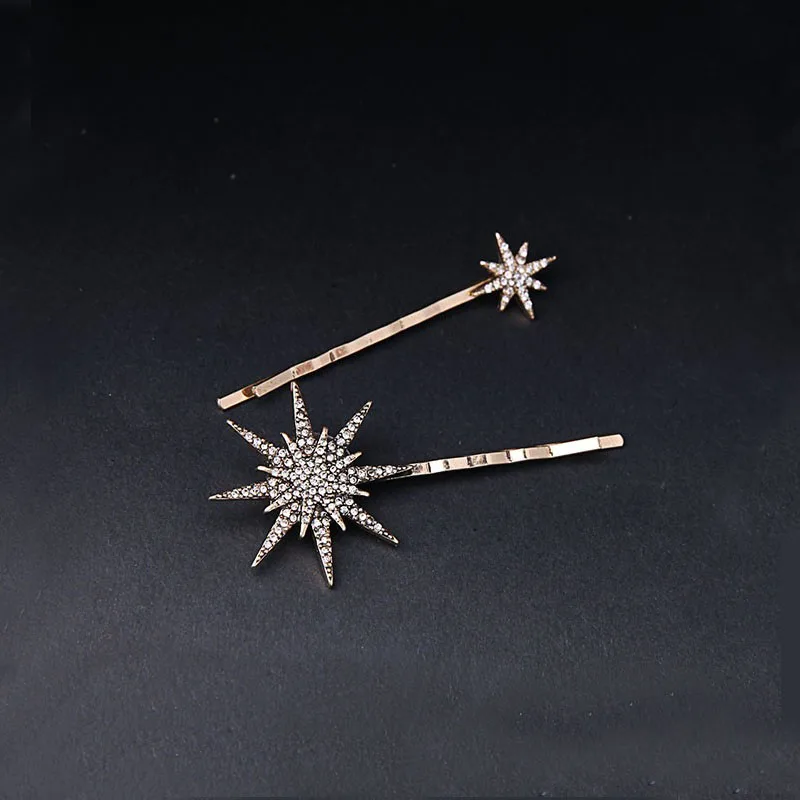 Morkopela Star Rhinestone Hairpin Vintage Women Hair Clip Moon Star Hair Pins Accessories Wedding Jewelry jewelry accessories hair accessory hair clip pearl hairpins