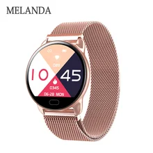 MELANDA женские Смарт-часы для фитнеса, для женщин, для бега, Reloj, монитор сердечного ритма, Bluetooth, шагомер, сенсорные, умные спортивные часы