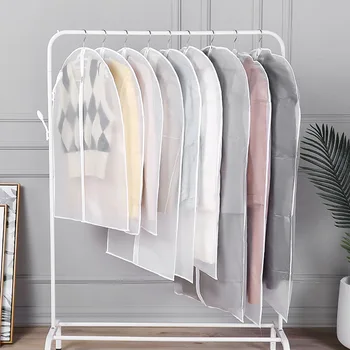 

5 Pcs PEVA Translucent Garment Bag Covers For Clothes With Zipper Clothes Protector Dust Cover Storage Bag For Fur Coat Suit Bag