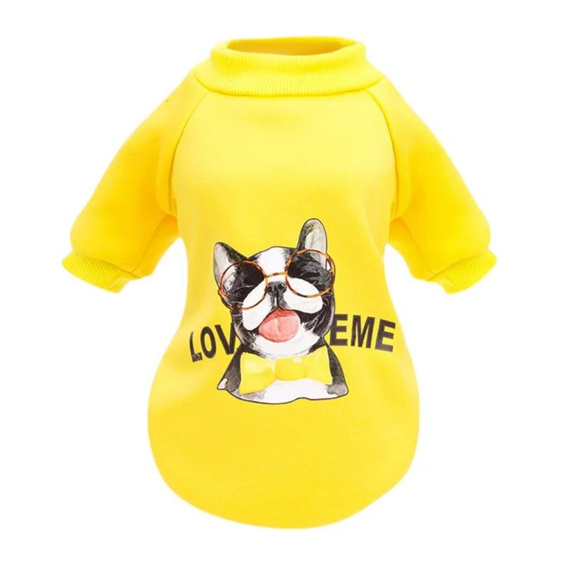 Одежда для собак Толстовка с капюшоном с рисунком щенка из мультфильма, 2-Legged Pet Dog, теплый костюм для холодной погоды, футболка для французского для бульдога чихуахуа - Цвет: Y