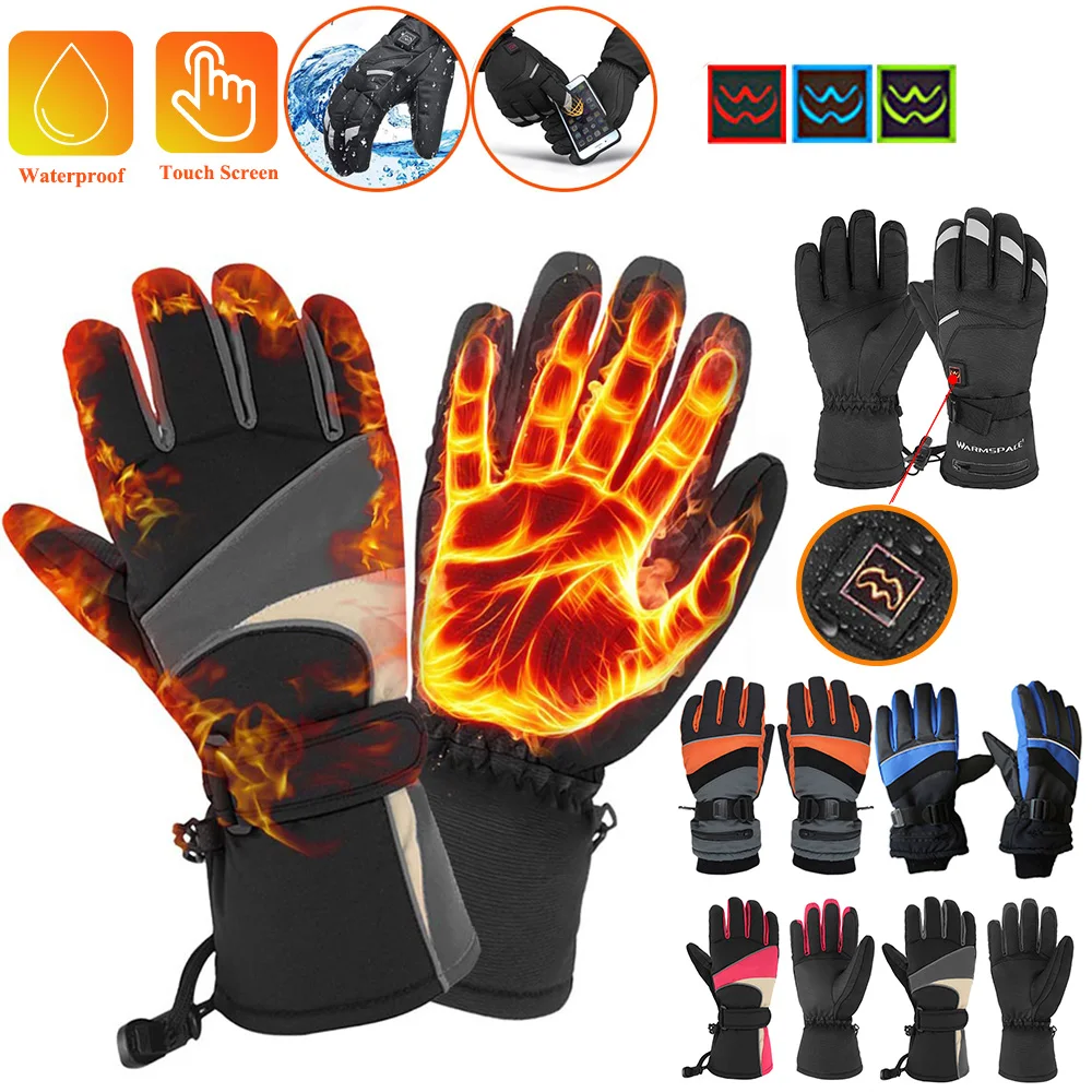 

Winter Electric Heated Gloves Windproof Cycling Warm Heating Touch Screen Skiing Gloves USB Powered Heated Gloves Men Women