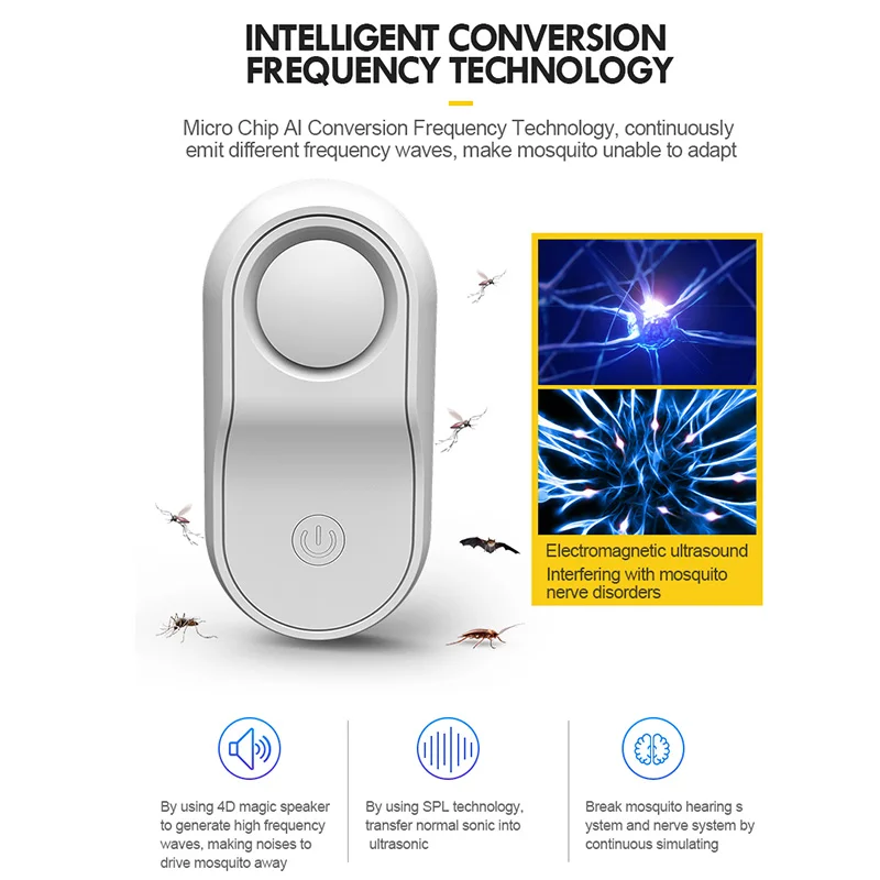 Ultrasonic Pest Repeller Intelligent Frequency Conversion 4D Magic Speaker Mouse Spider Repeller LXY9