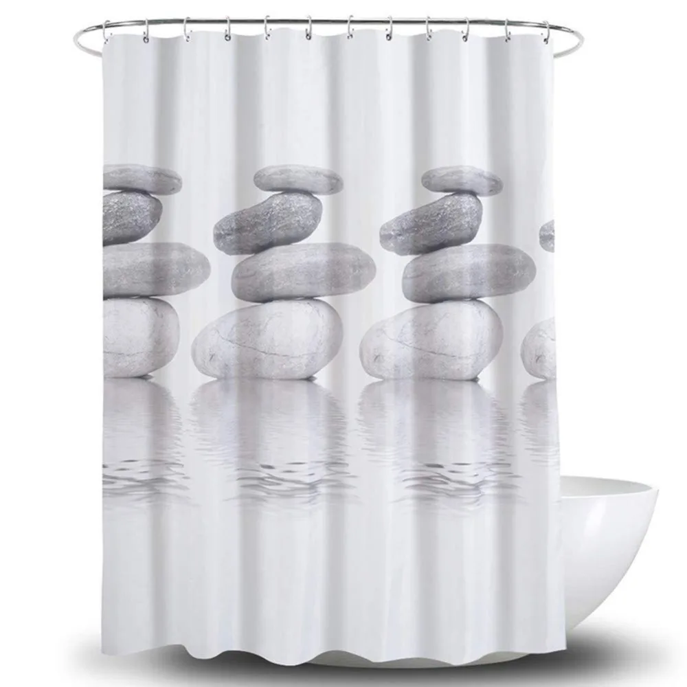 Shower Curtains Polyester Decorative Bathroom Waterproof Mold-proof Anti-Bacterial 12pcs Hooks Privacy Protection 72x72inch
