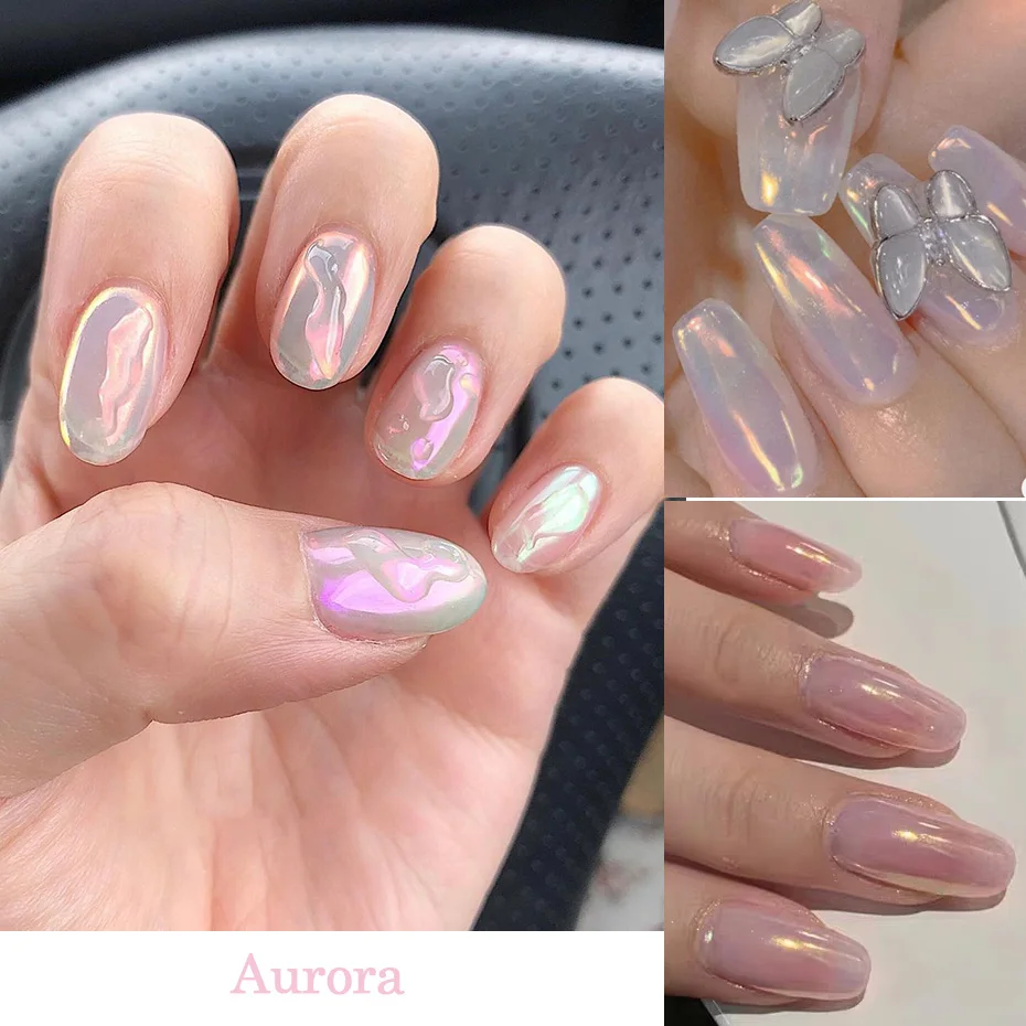 Aurora Mirror Nail Glitter Powder Rubbing Dust Pigment Chrome Iridescent Holographic Nail Art Decorations for Manicure TR1909-12