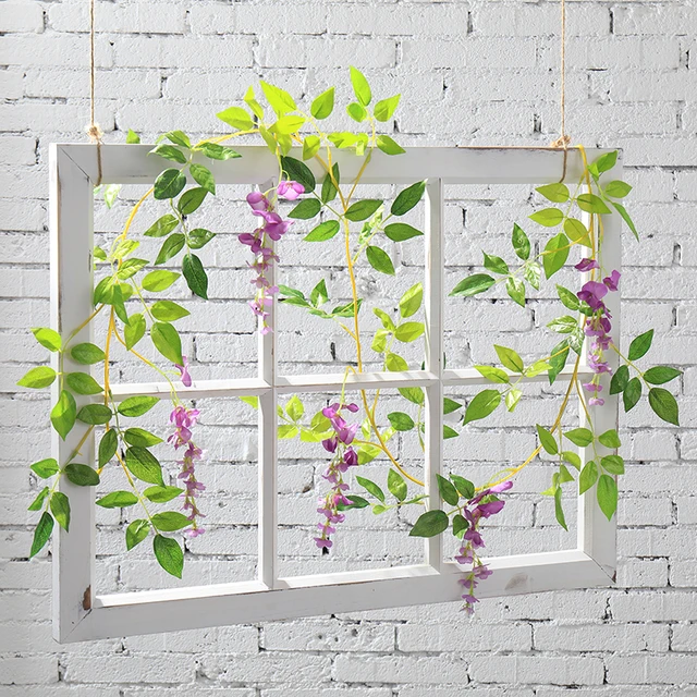 Wisteria Vine Artificial Flowers Silk Garland Arch plant decor home garden decoration hanging plant wall christmas decoration SMTZTH020