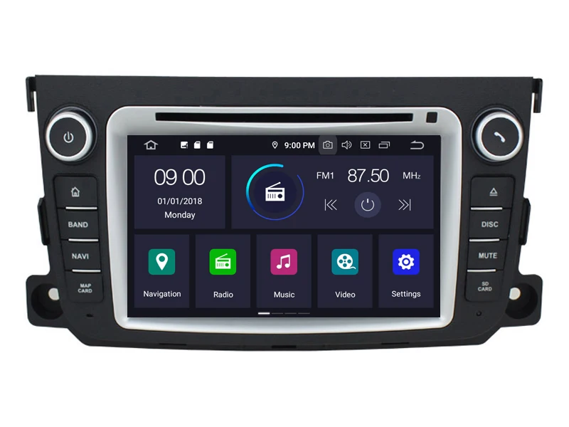 Excellent AVGOTOP 2+16GB/4+64GB Android 9 Bluetooth GPS Car Player Multimedia For MERCEDES-BENZ SMART 2010-2015 6