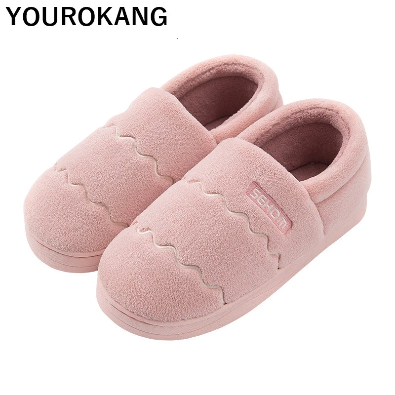 

Woman Winter Warm Plush Slippers Indoor Bedroom Floor Female Home Slippers Lovers Shoes Soft Classic Non-slip Furry Footwear