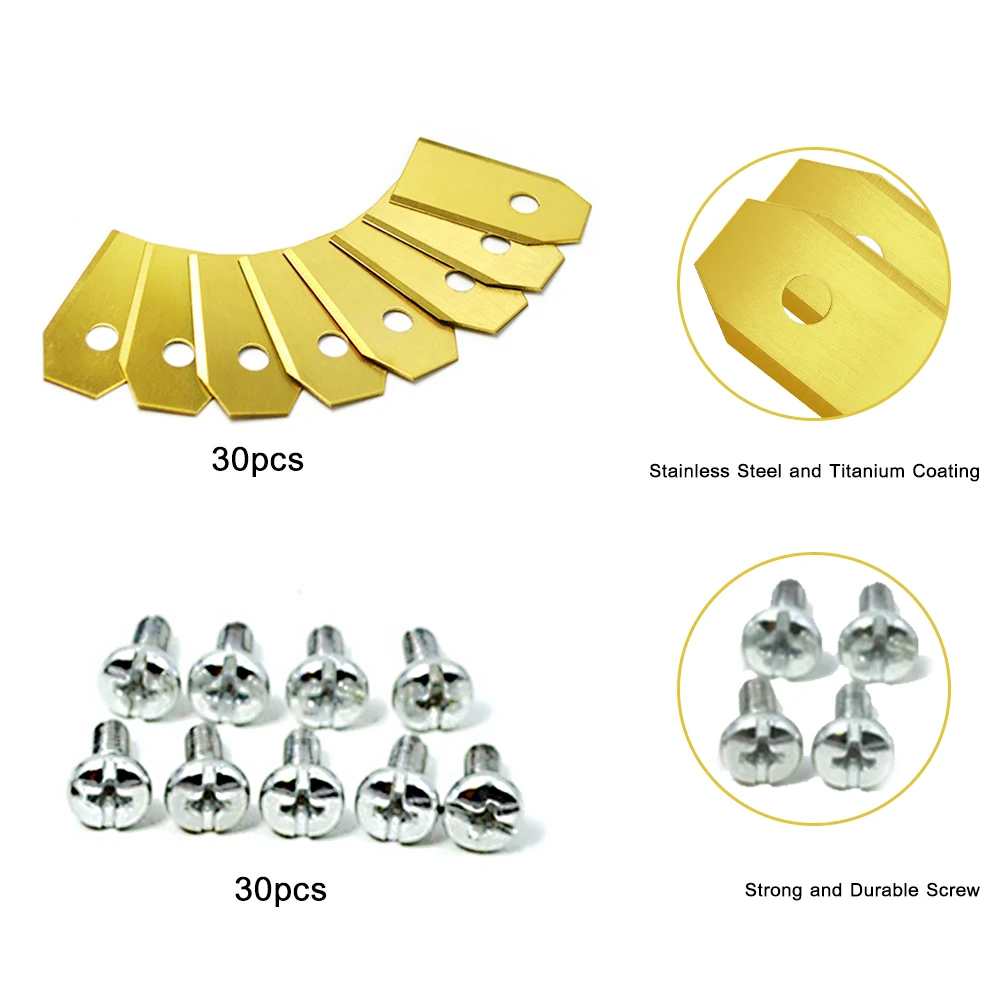30 шт./компл. сменный робот-газонокосилка лезвия нож для резки травы 0,6 мм с винтом подходит для gardata Flymo Husqvarna automopower Щепка