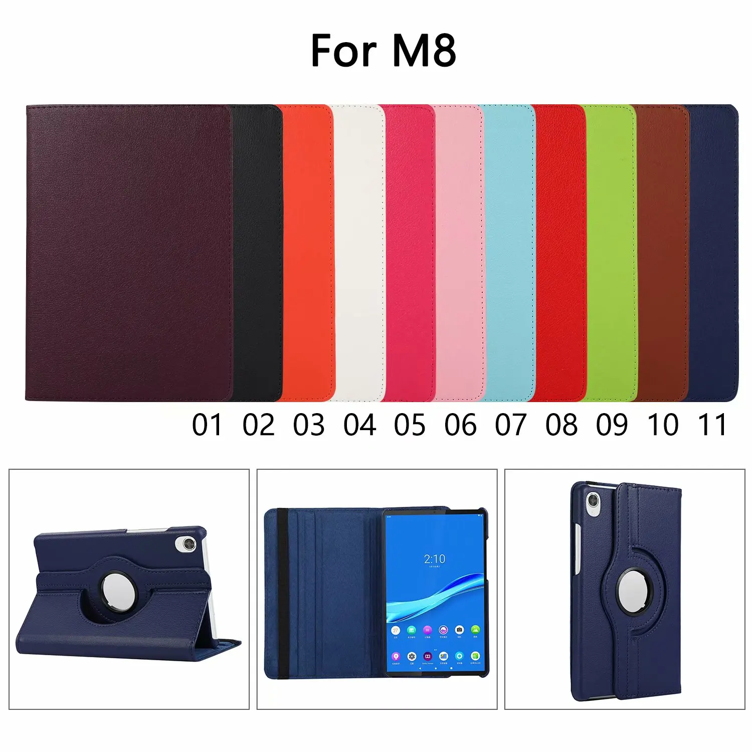 Чехол для Lenovo Tab M8 FHDTB-8705F/TB-8705N HD TB-8505F/X/FS 8 &quottablet с поворотом на 360 градусов |
