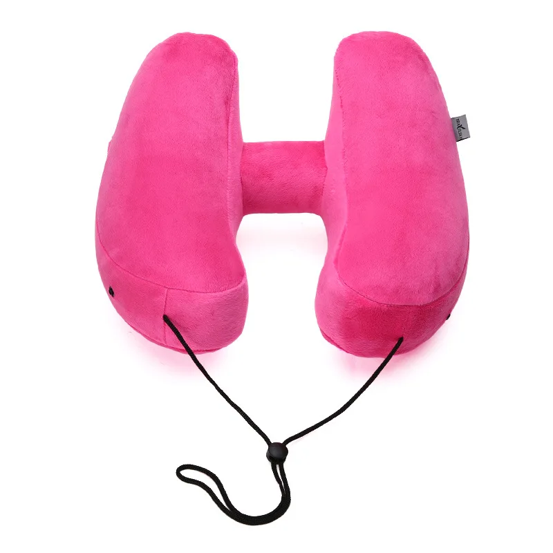 H-образная надувная подушка для путешествий, Складная легкая подушка для шеи, автомобильное сиденье, Офисная Подушка для сна, подушка для охлаждения - Цвет: Pink Pillow