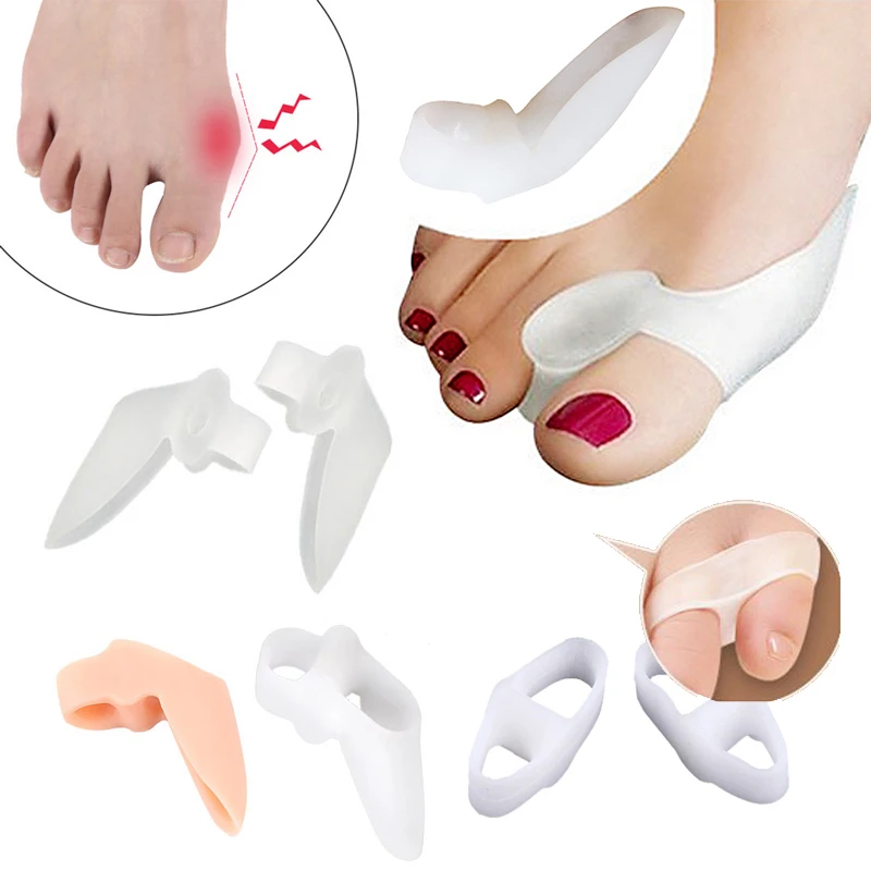 1/2 Pair Silicone Toe Separator Bunion Corrector Foot Straightener Orthopedic Hallux Valgus Correction Feet Care Pedicure Tools