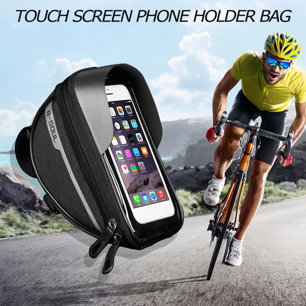 Bicycle Frame Front Tube Bag Portable Waterproof Practical Touch Screen Phone Holder MTB Bike Handlebar Cell Mobile Phone Bag mobile stand for table