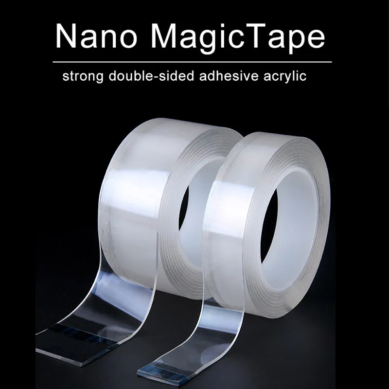 

1/3/5M Traceless Magic Double-Sided Tape Adhesive Transparent Removable Reusable Waterproof Nano Cleanable Home Adhesive Tape