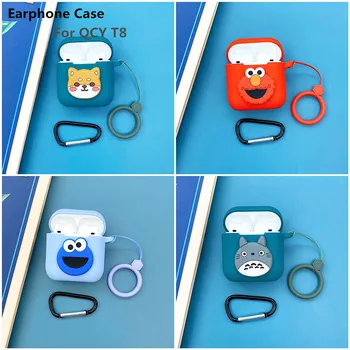 

Cute Case for QCY T8 Wireless Bluetooth Headset Portable Silicone Protective Cover with Anti-lost Buckle for QCY T8