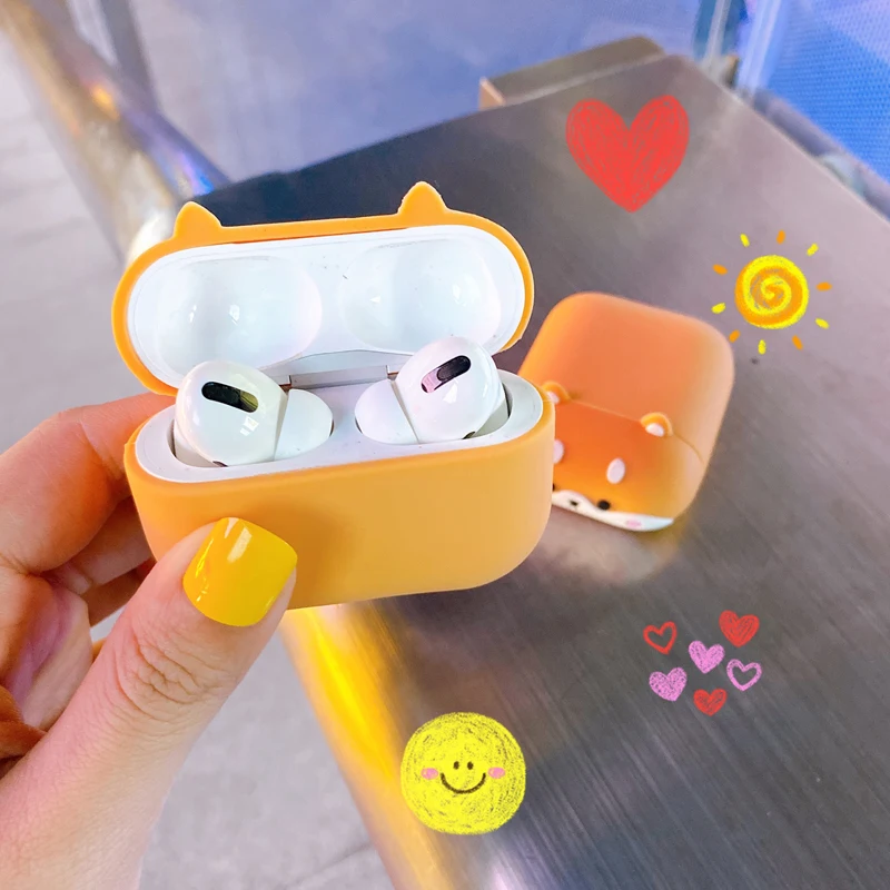 For Airpods Pro 3D Cute Cartoon Shiba Inu Dog Soft Earpods Case for Apple  Airpods 1 2 3 Lying Down Puppy Wireless Earphone Cover